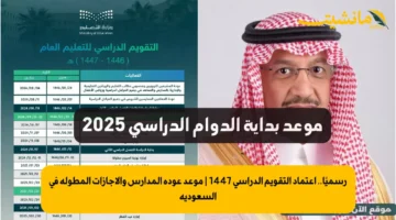 رسميًا.. اعتماد التقويم الدراسي 1447 | موعد عودة المدارس والإجازات المطولة في السعودية